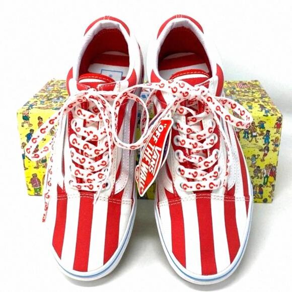 💖MEGA SALE💖VANS x Where's Waldo Red White Old VN0A3WKT3UV Women's Low Skool - Picture 7 of 15